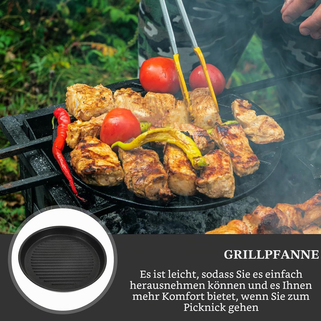 Luxshiny Antihaft Grillpfanne 21.5X21.5 Cm Aluminium Outdoor Camping Grillplatte Für Gasherd Und Hol