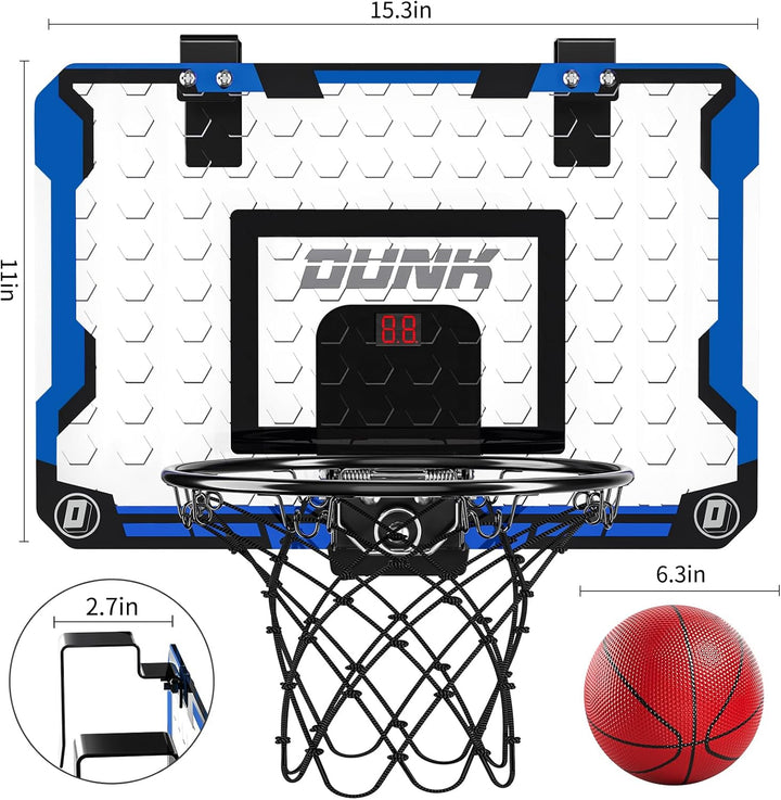 TEMI Basketballkorb Indoor, Mini-Basketballkorb mit 4 Bällen, über die Tür Basketballbrett für Kinde