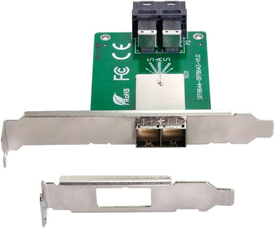 NFHK Dual-Ports Mini SAS HD SFF-8644 auf interne SAS HD SFF-8643 PCBA Buchse Adapter mit Low-Profile