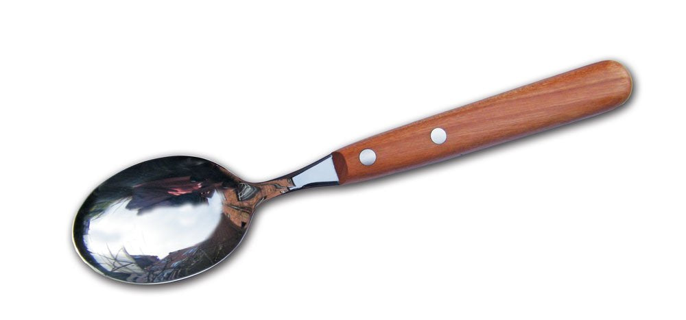 Menülöffel Buckelsbesteck, Klingenmaterial:Chrom-Molybdän-Stahl;Griffmaterial:Kirsche