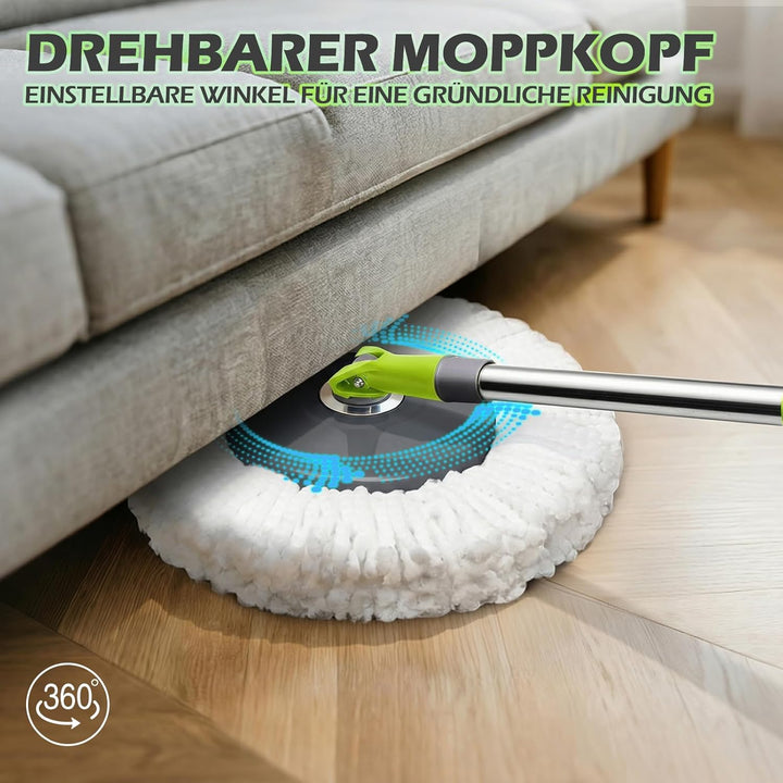 Wischmopp Set mit Eimer, Masthome 2-in-1 Bodenwischer Komplett Set mit 3 Mikrofaser-Pads, Wischmopp