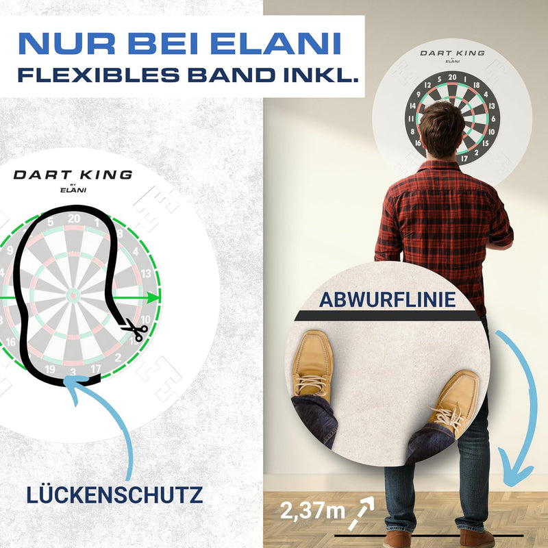 ELANI – klimaneutraler Dartring für optimalen Schutz von Wand, Boden, Dartpfeil und Flight – passgen