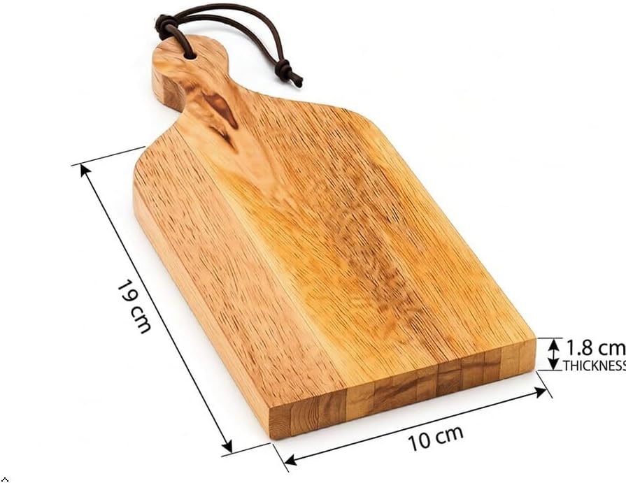 Stilvolle mini Holz-Servierbretter mit Griff und Aufhängung, 19 x 10 x 1,8 cm, für Tapas, Snacks, Ge
