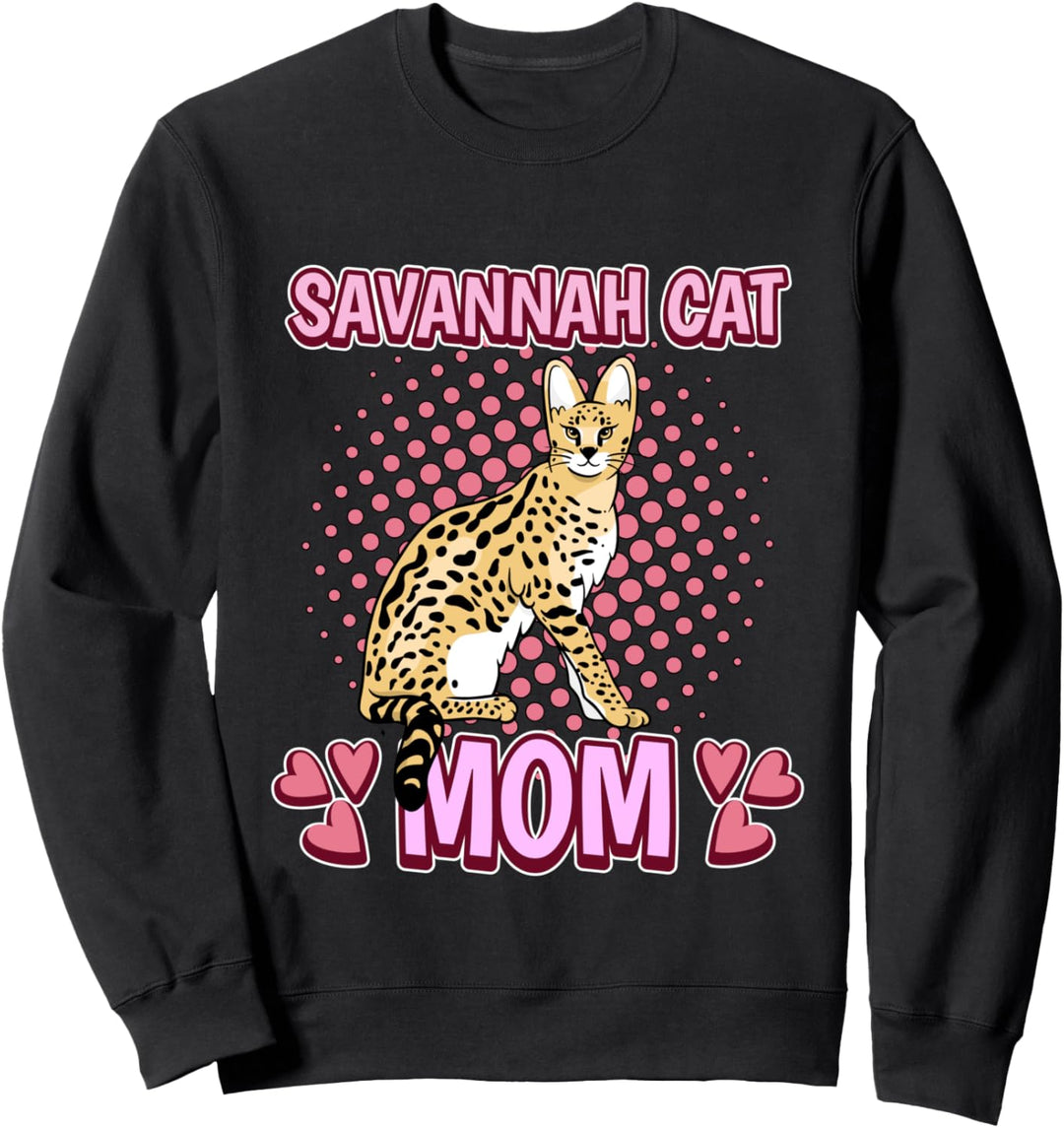 Damen Savannah Cat Mom Mama Muttertag Savannenkatzen Sweatshirt