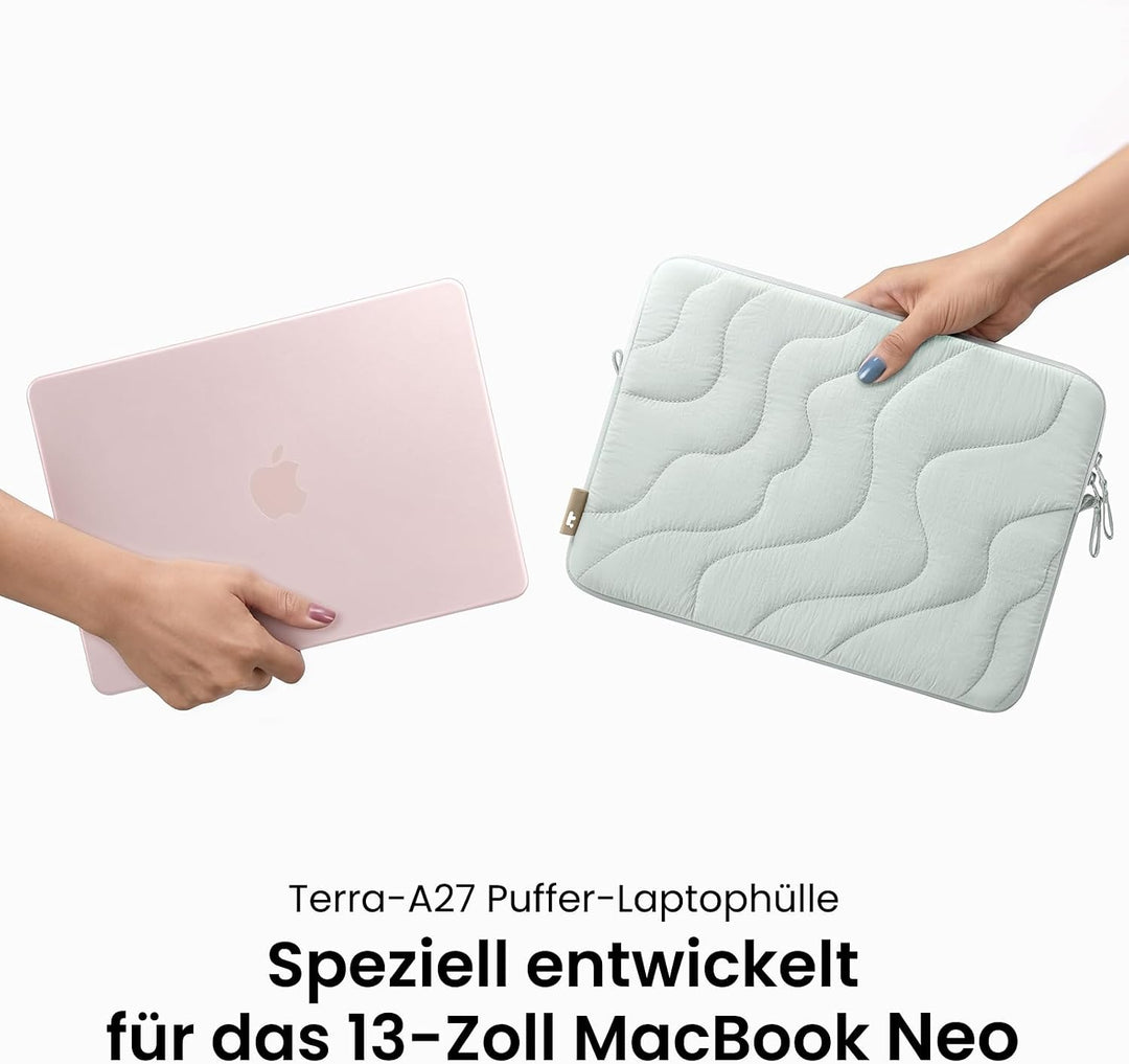 tomtoc Puffer MacBook Neo Hülle Tasche für 13 Zoll MacBook Neo A3404 (2026) mit A18 Pro Chip, 360° L