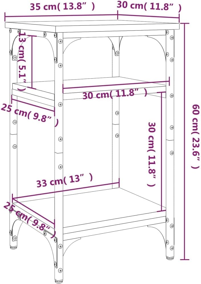 FIRBNUS Beistelltisch Braun Eichen-Optik Mini Beistelltisch Beistelltisch Sofa Beistelltisch Couch B