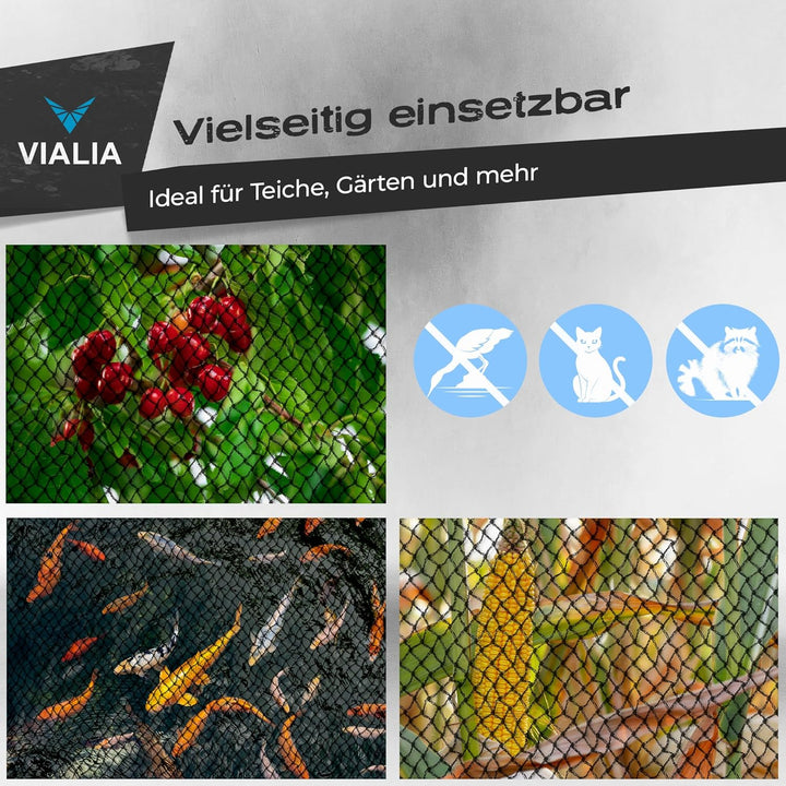 Teichnetz 8x8m | Robuste Teichabdeckung als Schutz vor Laub & Reihern | Witterungsbeständig & Reissf