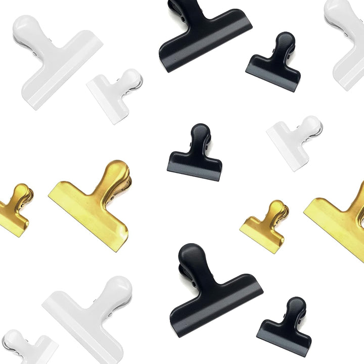 Design Verschlussclips für Lebensmittelbeutel, Tüten und Dokumente aus hochwertigem Edelstahl in Wei