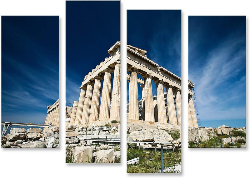 islandburner Bild auf Leinwand Akropolis Blauer Himmel Bilder Wandbilder Poster Leinwand 130x80cm -