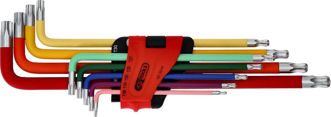 Torx-Kugelkopf-Winkelstiftschlüssel-Satz, Extra lang, 9-tlg