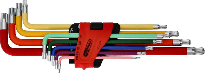 Torx-Kugelkopf-Winkelstiftschlüssel-Satz, Extra lang, 9-tlg