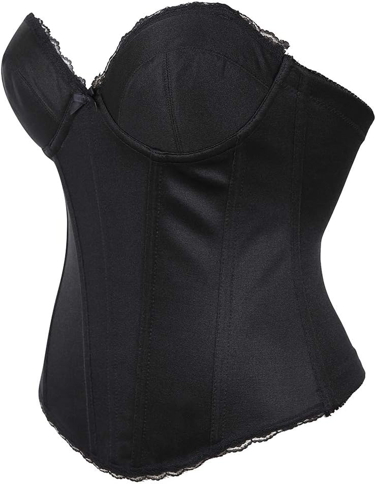 Damen Brautcorsage Korsett Unterwäsche Bustier, Schwarz