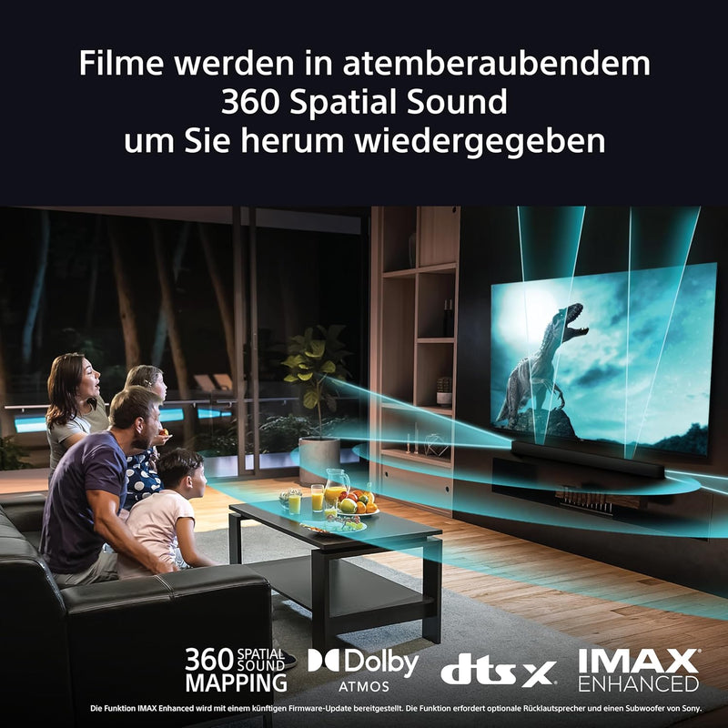 Sony BRAVIA Theatre Bar 8 Dolby Atmos Soundbar für Fernseher, 11 Lautsprecher, WiFi, Bluetooth, 360