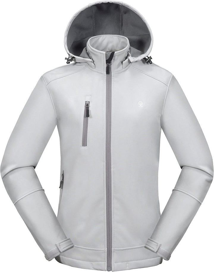 Little Donkey Andy Softshelljacke für Damen mit abnehmbarer Kapuze, Fleecefutter und Wasserabweisend
