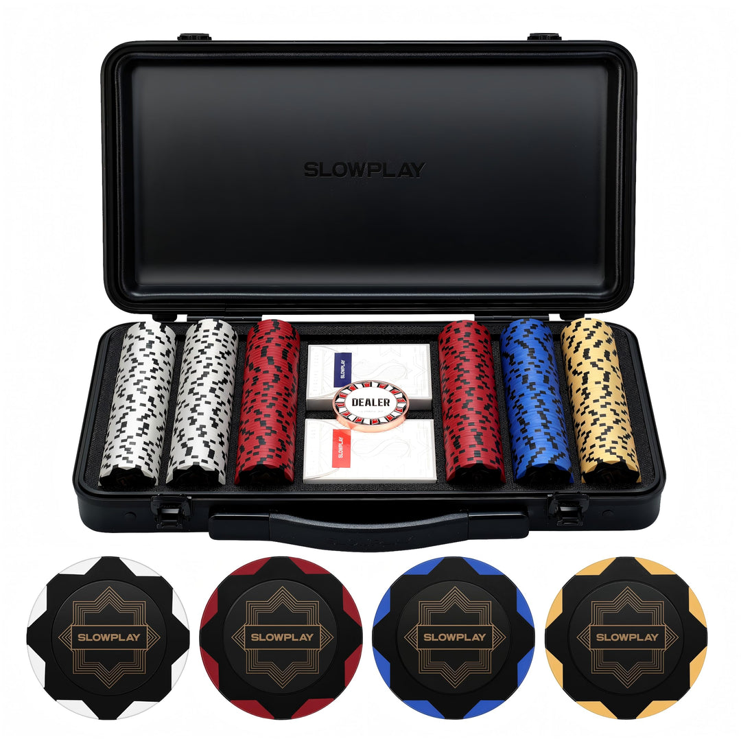 SLOWPLAY Nash 14g Ton Pokerchips-Set für Texas Hold’em, 300 STK [ohne Werte] Verfügt über einen hoch
