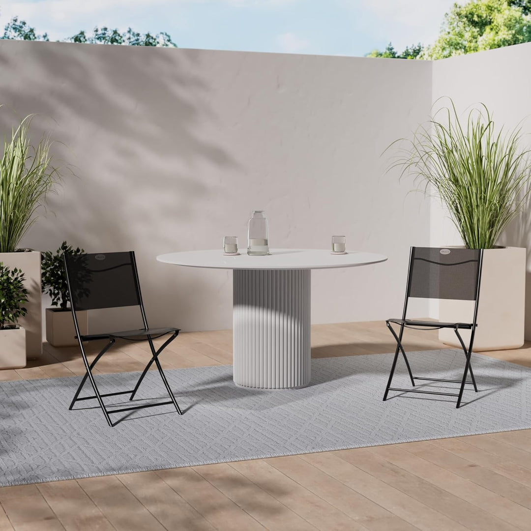 Hespéride Satz von 4 gartenklappstühlen modula anthrazit & Graphit epoxidbeschichteter Stahl