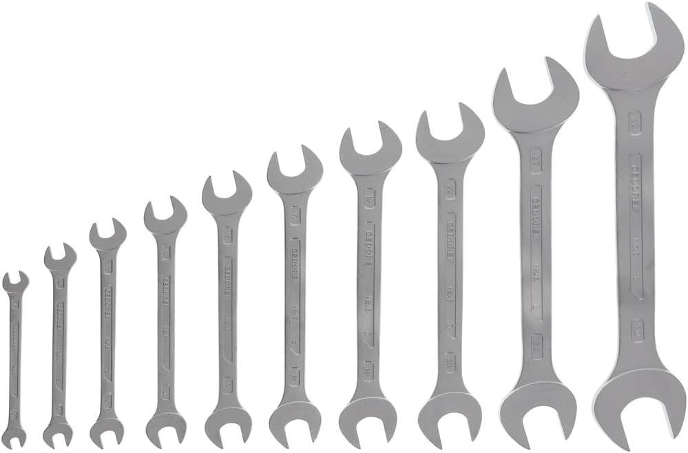 Doppelmaulschlüsselsatz 6-100 10-tlg.SW6-32mm CV-Stahl verchr.GEDORE 6 - 32 mm (10-teilig), 6 - 32 m
