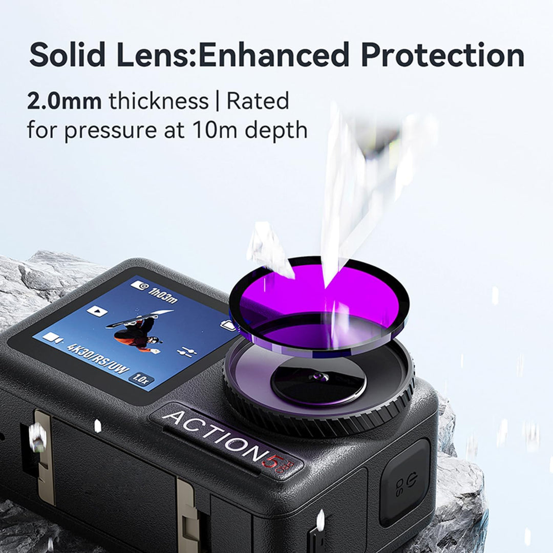 Wasserdichter Tauchfilter, Objektivschutz für DJI Osmo Action 5 Pro/Action 4 Sportkamera, Anti-Besch