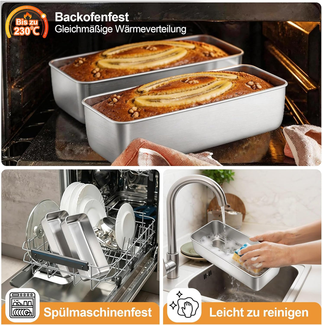 HaWare Edelstahl Gross Brotbackform (2) 2 Stück, 2 Stück