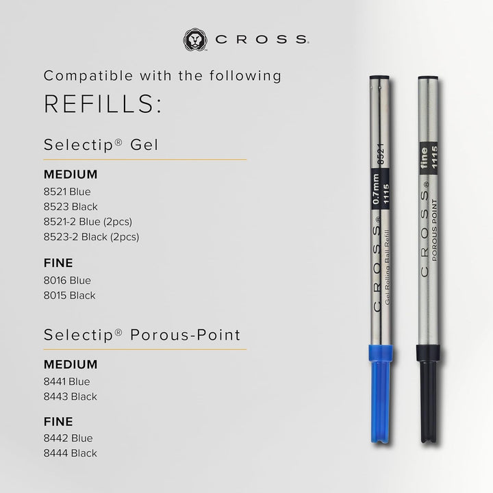Cross ATX Rollerball (Schreibfarbe schwarz, Strichstärke M, inkl. Geschenkbox) blau-lack transluzent