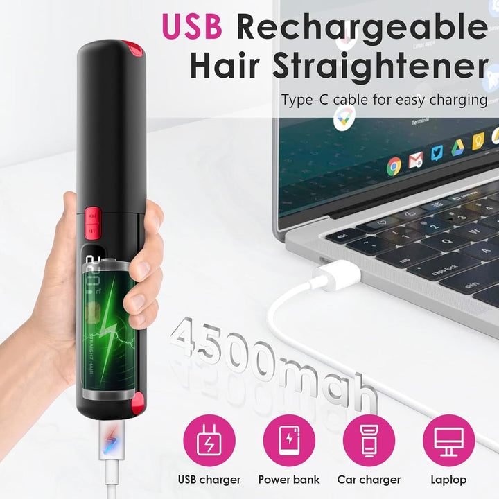 Mini Glätteisen 2 IN 1 Locken & Glätten für Alle Haartypen, Mini Haarglätter für Kurzes Haar, 6 Temp