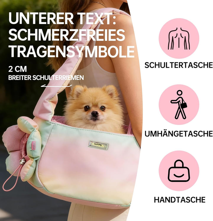 Haustier Tragetasche für kleine Hunde und Katzen, leichte, gepolsterte Reisehandtasche, Tragetasche