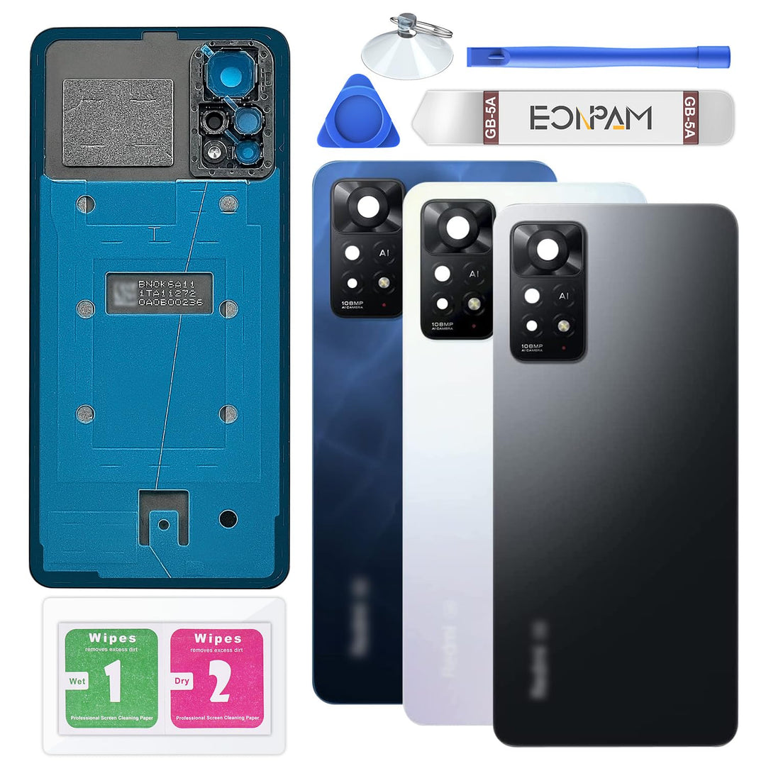 Eonpam Akkudeckel für Xiaomi Redmi Note 11 Pro 5G Rückseite Glas Original Backcover Back Glas Ersatz