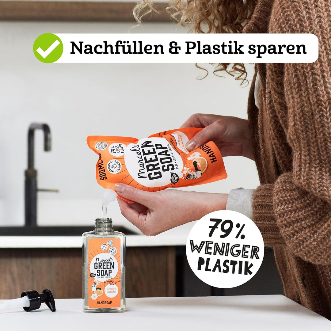 Marcel's Green Soap - Handseife Argan & Oudh - Flüssigseife Spender - 100% Umweltfreundlich - 100% V