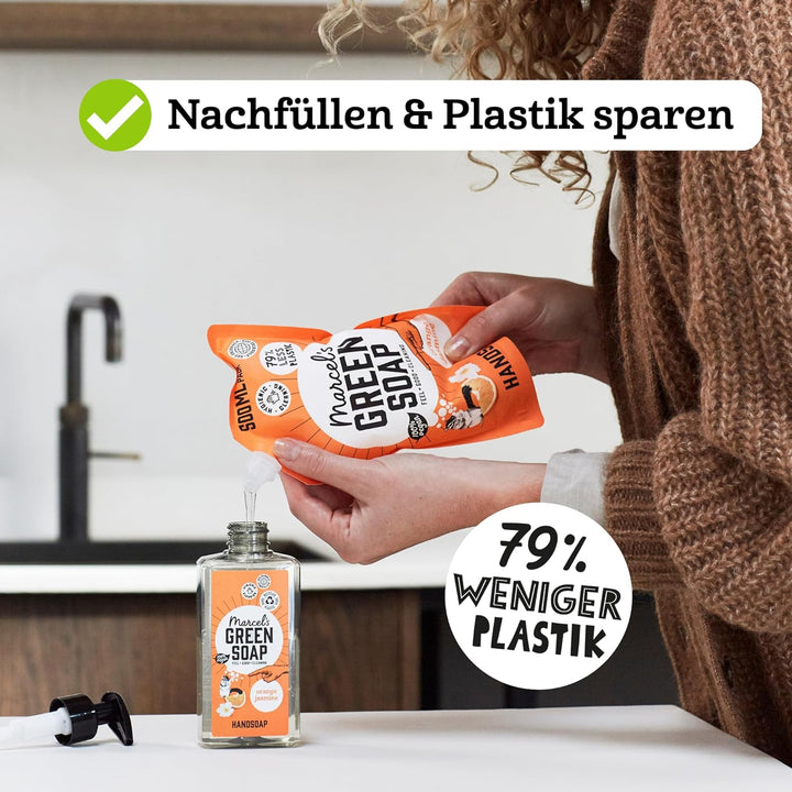 Marcel's Green Soap - Handseife Argan & Oudh - Flüssigseife Spender - 100% Umweltfreundlich - 100% V
