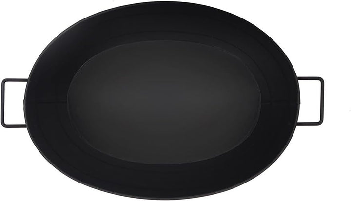 Achla Designs Ovale Wanne aus verzinktem Stahl C-51BK - Schwarz Holzwanne, Holzwanne