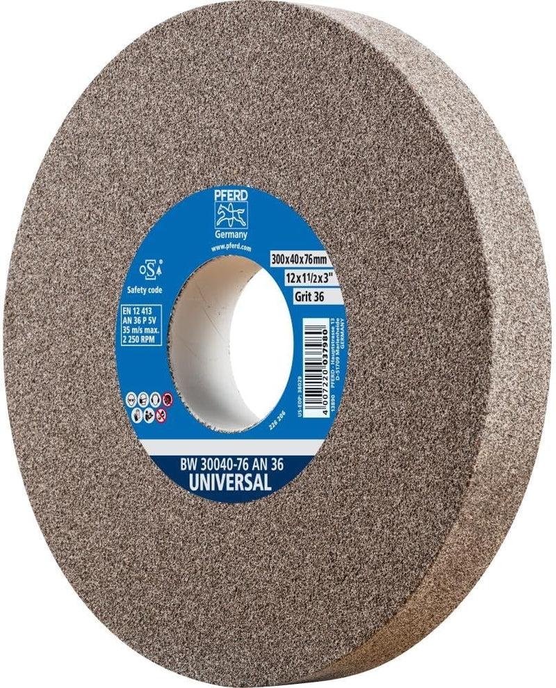 PFERD Schleifbockscheibe UNIVERSAL, 300x40x76mm, A36, 39009715 – Harte Schleifscheibe für universell