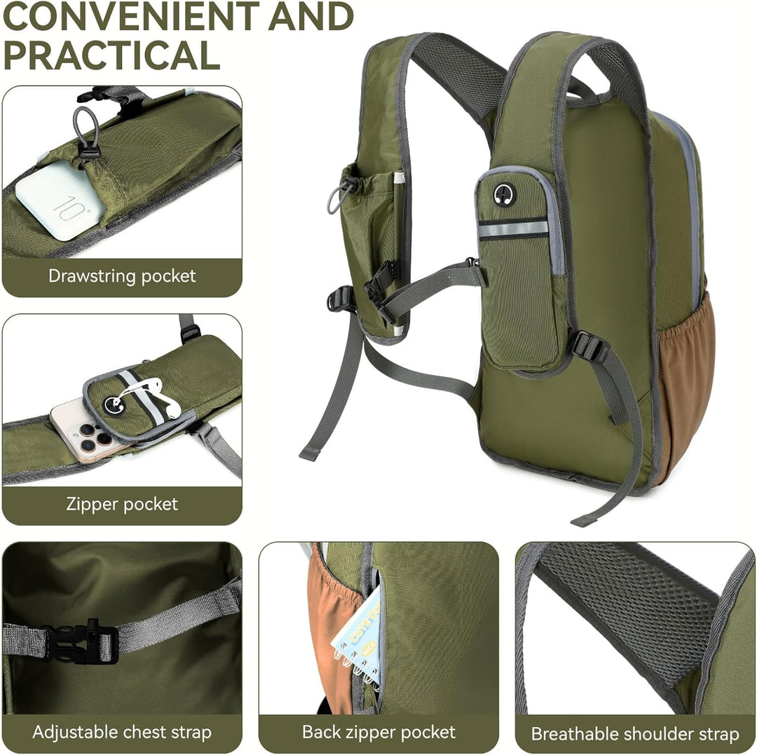 15L Wanderrucksack Kleiner Damen Herren Leichter Faltbarer Daypack Tagesrucksack Trekkingrucksack fü