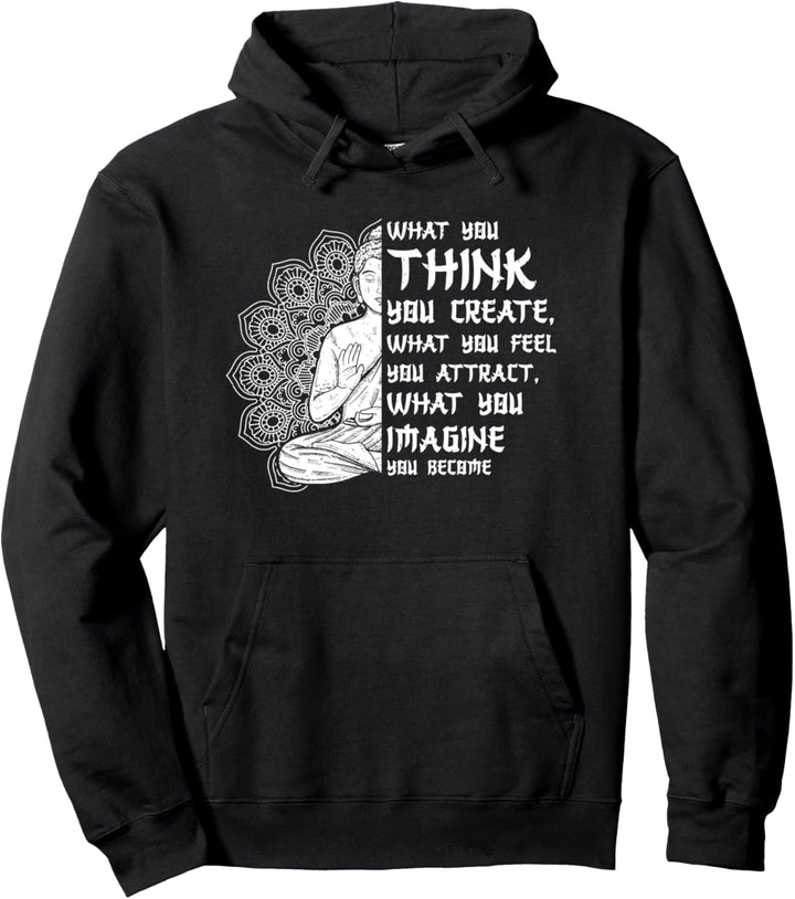 Gesetz der Anziehung Spiritueller Buddha Meditation Männer Frauen Yoga Pullover Hoodie