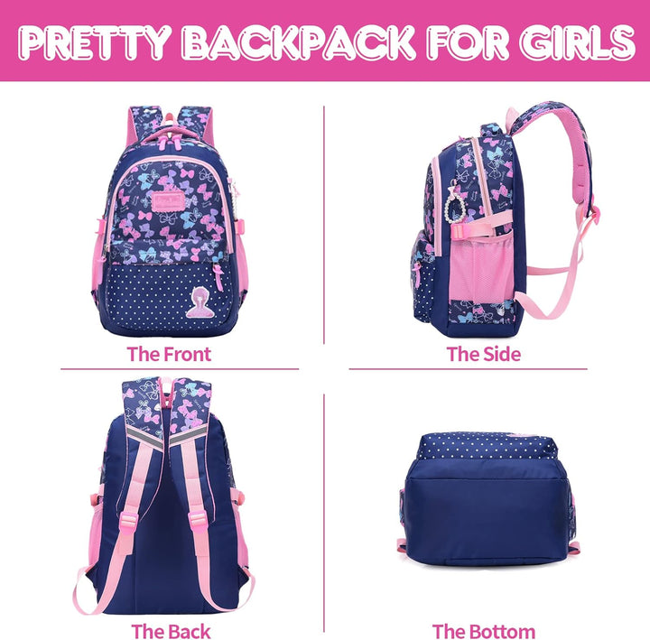 Amythe Schulranzen für Mädchen, Kinderrucksack Schultasche Mädchen 1-5. Klasse Leichte Wasserdichte