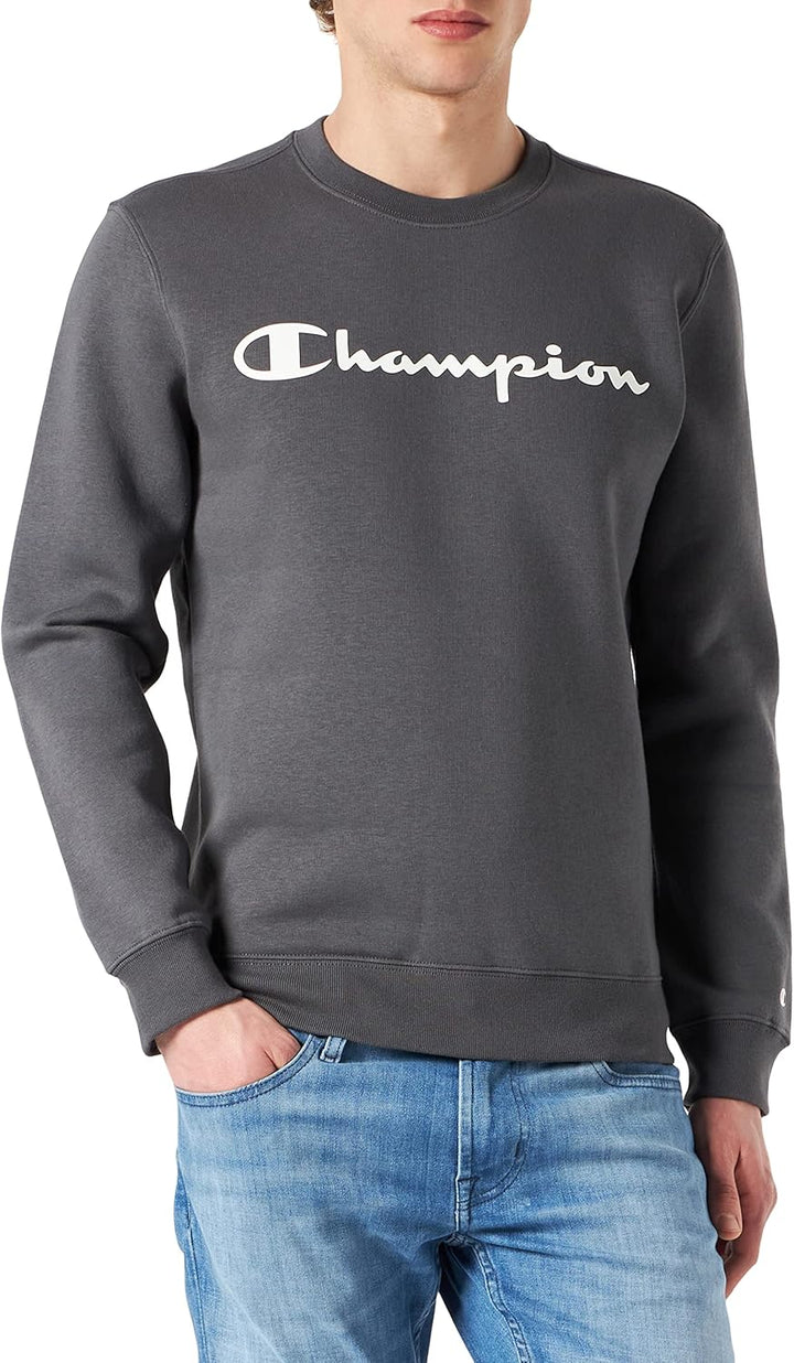 Champion Herren Legacy Classic Logo Crewneck Pullover S Anthrazit, S Anthrazit