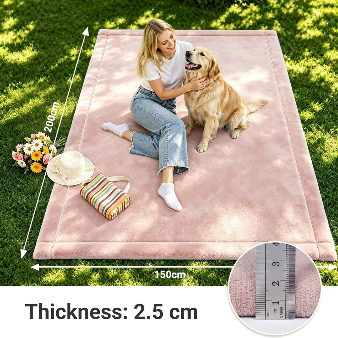Baby Krabbelmatte Memory-Schaum Spielmatte 200x150x2,5 cm Kinderteppich Weicher Rutschfester Unterse