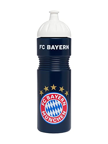 FC Bayern München Trinkflasche | Sporttrinkflasche | 0,75l Navy 700 ml, Navy 700 ml