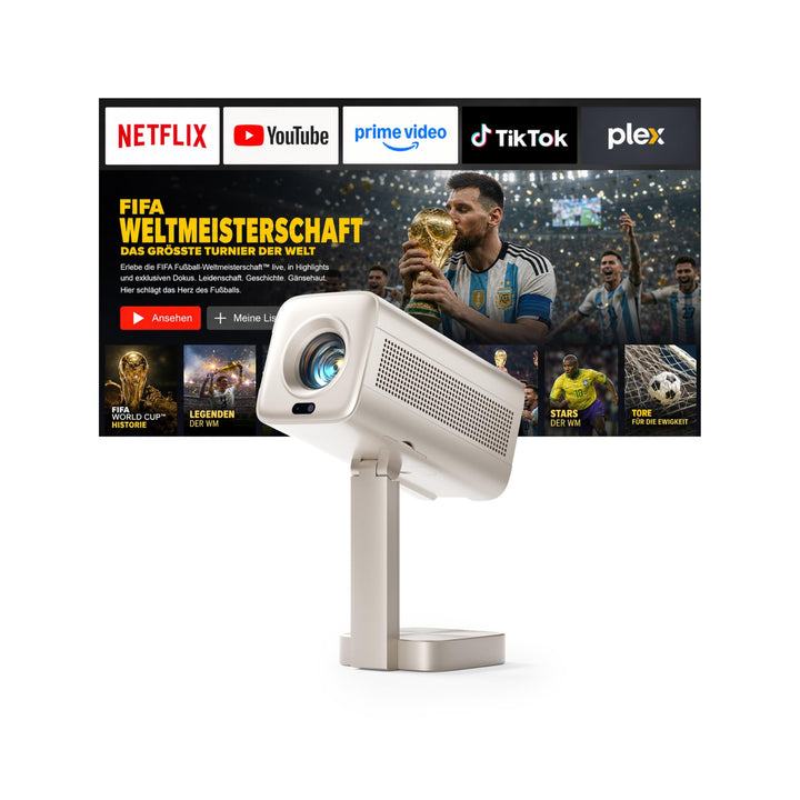 Smart Mini Beamer 4k [Kompatibel mit Netflix &amp; Dolby Audio] VOPLLS TOF Autofokus/Trapezkorrektur 280