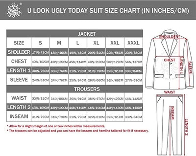 U LOOK UGLY TODAY Herren Lustige Weihnachtsanzüge für Weihnachten Party Kostüm Festliche Anzug aus S