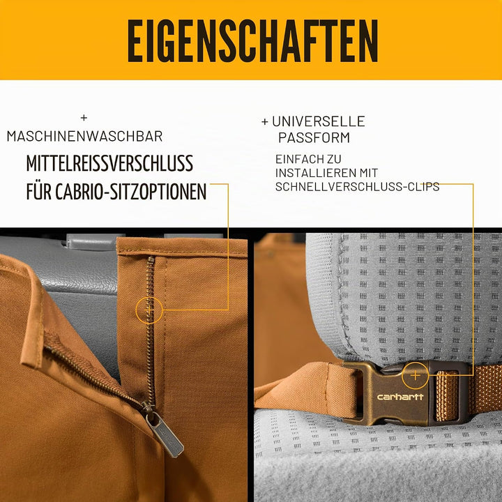 Carhartt Universell passgenaue Nylon-Hängematte für Haustiere, Autositzschutz, Hunde-Rücksitzbezug,