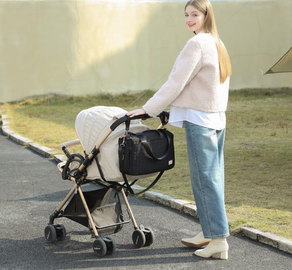 Miss Lulu Wickeltasche für Kinderwagen Wasserdichte Multifunktionale Babytasche mit Kinderwagenhaken