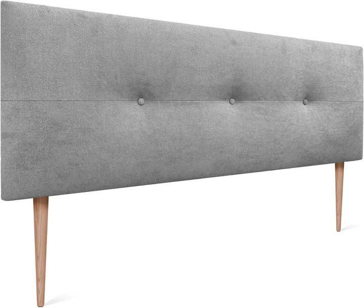 DHOME Kopfteil aus Kunstleder oder Stoff AQUALINE Pro Kopfteil Polsterkopfteil Luxusbett (Stoff Grau