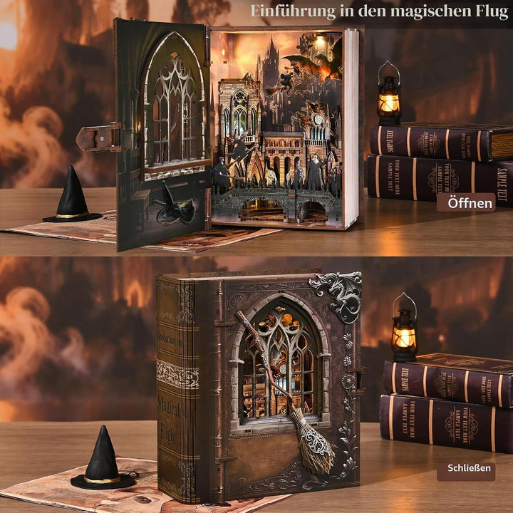 DIY Book Nook Kit Miniatur Puppenhäuser Haus Kit, Bookshelf Decor, Bücherecke, Booknook Häuser Model