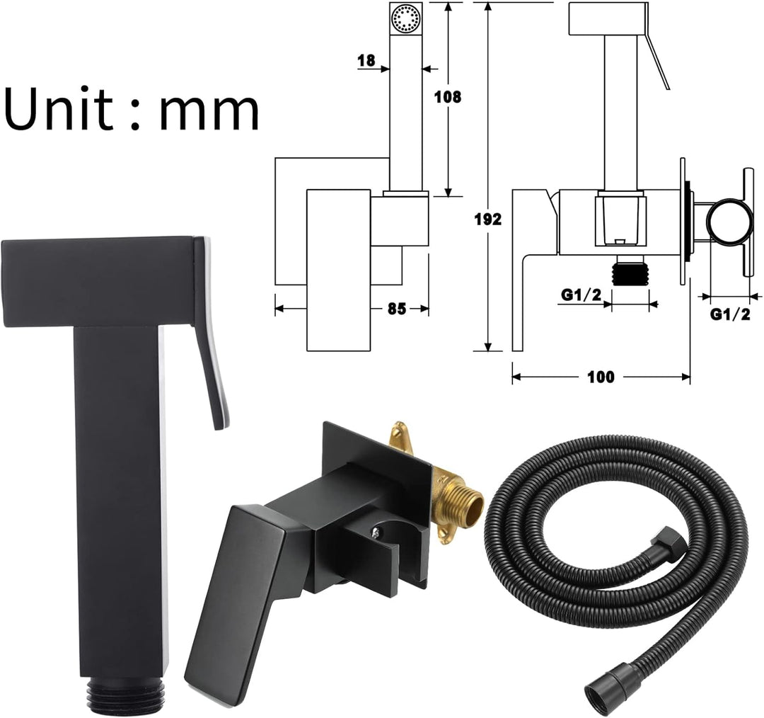 ESOP Bidet Handbrause Toilette Schwarz Messing Bidet Handbrause Sprayer für Bidet Armaturen WC, Bide