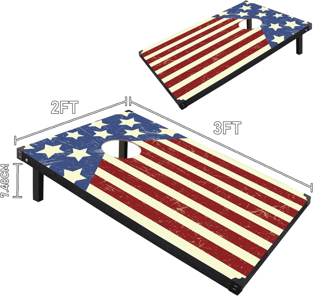 Cornhole Spiel Verordnung Grösse 91cmx60cm, Sackloch Spiel mit Corn Hole Spiel mit 2 Boards, 8 Wurfb