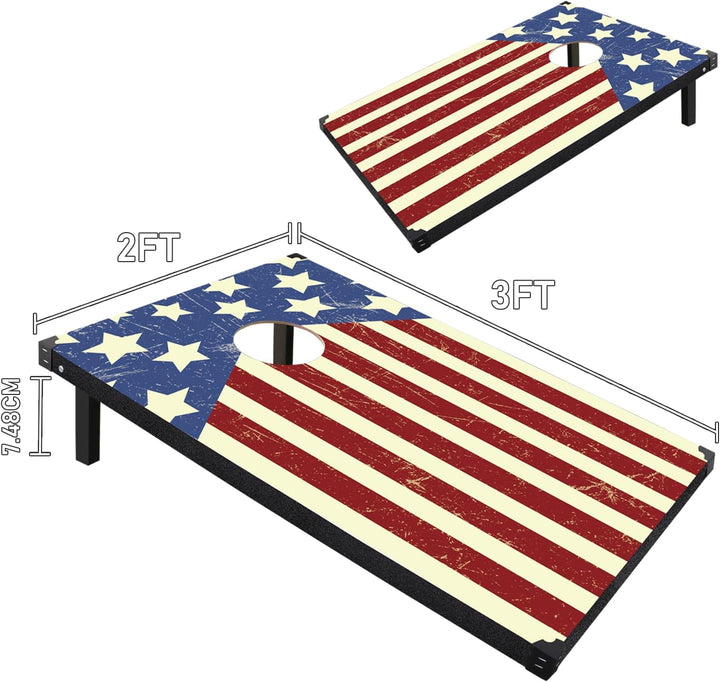 Cornhole Spiel Verordnung Grösse 91cmx60cm, Sackloch Spiel mit Corn Hole Spiel mit 2 Boards, 8 Wurfb