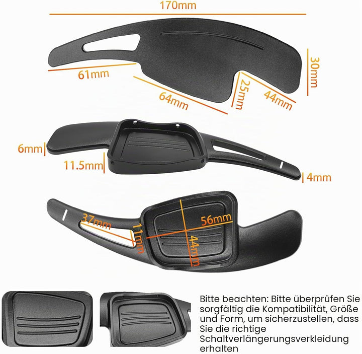 CT-CARID 2 Stück Auto Aluminium Lenkrad Schaltpaddle Shifter Verlängerung Aluminium Kompatibel Schal