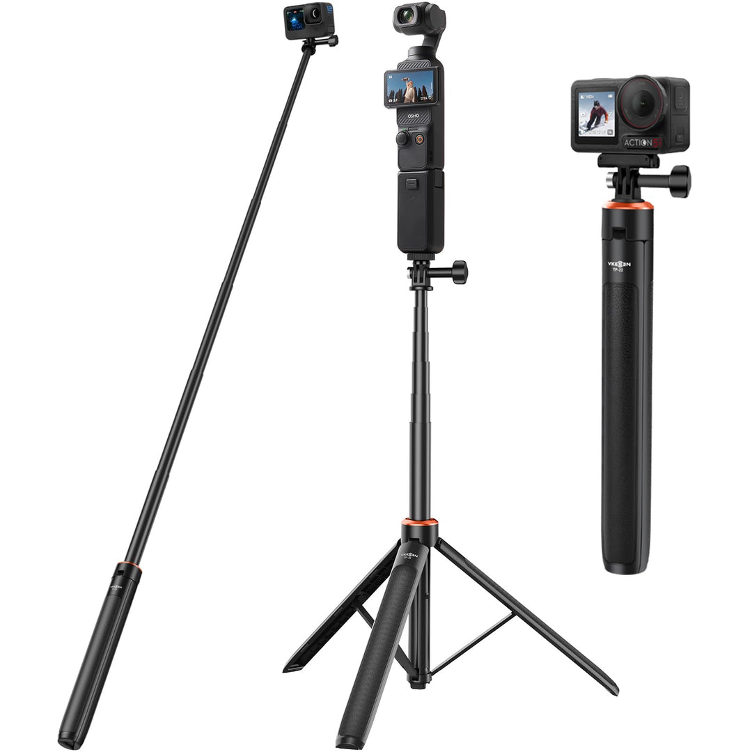 136cm Selfie Stick Stativ für DJI Osmo Pocket 3, GoPro Hero 13/12/11/10/9/Max, DJI Action 5 Pro/4, A