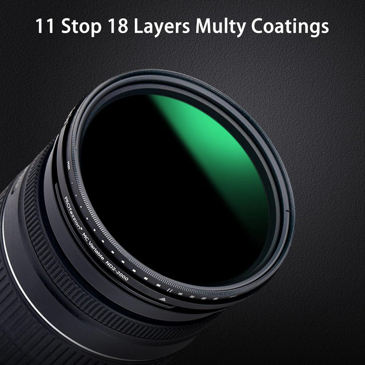 PROfezzion Variable ND Filter 77mm ND2-ND2000 Graufilter für Canon RF 14-35mm f4 L is USM, Nikon Z 2