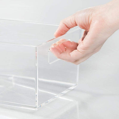 mDesign 4er-Set Ablagebox mit integrierten Griffen – kleine Aufbewahrungsbox für Make-up, Handtücher